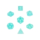 Frosted Polyhedral Teal/White 7-Dice Set